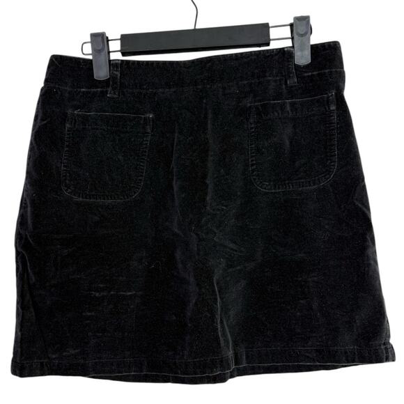 J. Crew Velvet Velour Straight Mini Skirt Belt Loops Pockets 8 Black #3276 - Picture 4 of 14